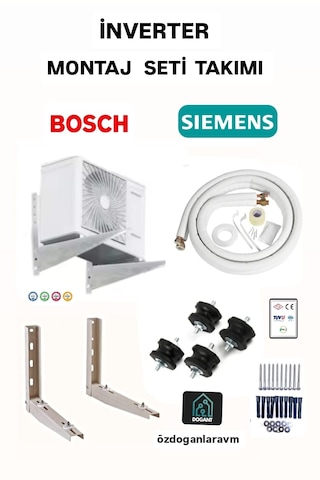 İnverter 9000 Btu-12000 Btu Klima 3 Metre Boru 50 Cm Ayak Titreş