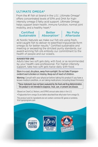 Nordic Naturals Ultimate Omega, Lemon Flavor - 90 Soft Gels - 1280 Mg Ome.ga-3 Usa Menşeii Dmmedicineden