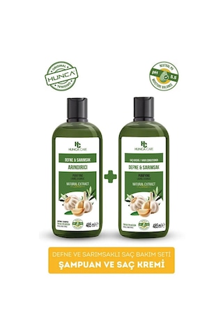 Hunca Care Defne Ve Sarımsaklı Arındıcı Saç Bakım Şampuanı 485 ML + Saç Kremi 485 ML
