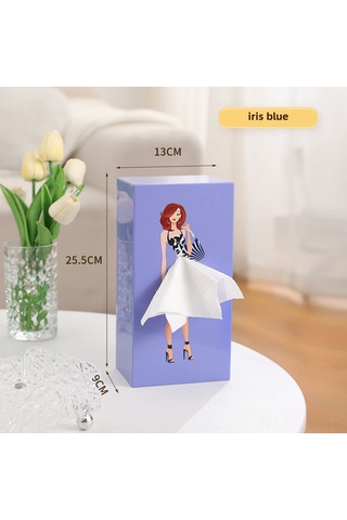 Reedark Kartoon Güzeli Mini Masaüstü Dekoratif Mendil Kutusu - Uçan Etki Li Rperi Renkli Kiz Figürlü Pratik Dekor Aleti