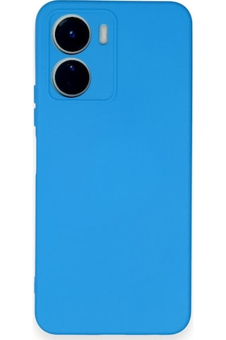 Vivo Y16 İçi Kadife Kaplı Esnek Silikon Kapak Ryc/ Nano Lansman Mavi