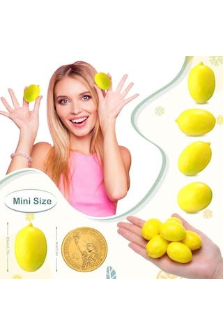Yapay Limon 20li Paket Yapay Meyve Küçük Boy Sarı