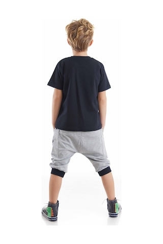 Denokids Mshb&g T-rex Info Erkek Çocuk T-shirt Baggy Kapri Takım Çok Renkli