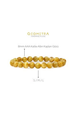 Geometra Concept Altın Kaplan Gözü Doğaltaş Bileklik Çok Renkli