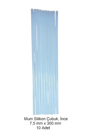 Silikon Mum Çubuk, İnce 7,5 X 300 Mm 10 Adet