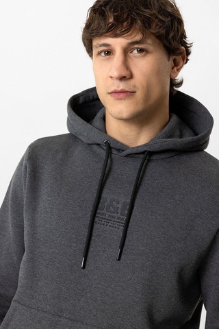 Backandbond Antrasit Regular Fit Pamuklu Kapüşonlu Sweatshirt