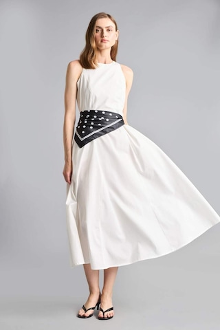 Defacto Fıtted Halter Yaka Poplin Kolsuz Midi Elbise H4575ax26smwt32 Beyaz-wt32