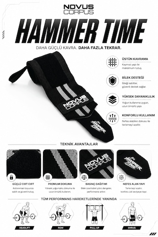 Ağırlık Bilekliği Wrist Wraps Crossfit Fitness Bilekliği Bilek Koruyucu Destek Bilekliği - 2 Adet - Siyah/gri Desen
