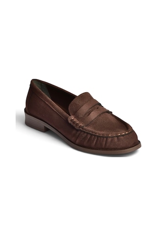 Fox Shoes Z820221002 Kahverengi Süet Kadın Loafer Ayakkabı