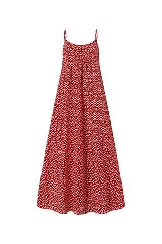 Koyu Kırmızı Vonda Yaz Kadın Moda Baskı Askı Tatil Uzun Elbise Kolsuz Bohemia Plaj Geniş Bacak Rahat Gevşek Maxi Elbiseler Büyük Beden stidos Koyu Kırmızı