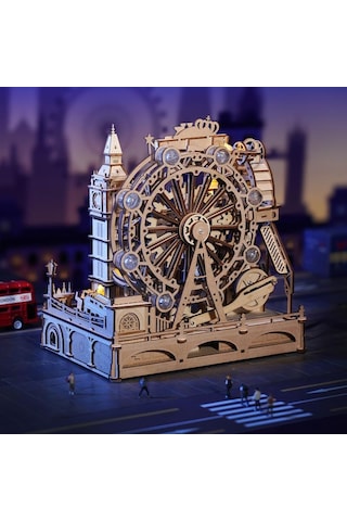Rokr Egb01 Marble Travel London Marble Run Dıy Minyatür Maket Model Seti Ahşap 3d Wooden Puzzle 3d Model Kit Detaylı Dekoratif Hobi Seti Ahşap Maket
