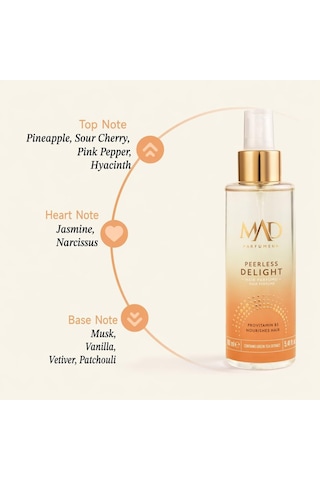 Mad Peerless Delight Saç Parfümü 160 Ml Ananas, Paçuli Ve Vanilya İle Meyvemsi, Baharatlı Ve Kalıcı Amber