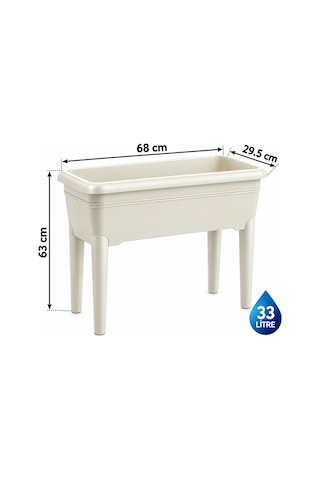 Omnipazar So-vba01 Villa Ayaklı Bahçe Saksı Takımı 33 Litre No 1 Kirli Beyaz 113