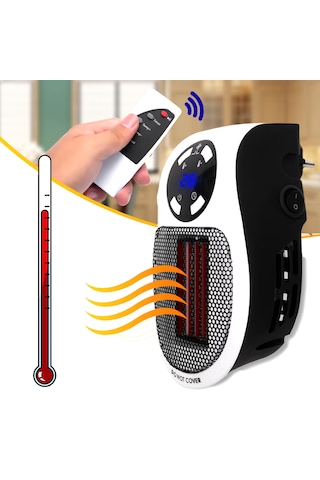 500 Watt Priz Tipi Uzaktan Kumandalı Taşınabilir Isıtıcı