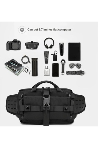 Createtech Erkek Çapraz Çanta - Su Şişesi & Portlu, Sırt, Renkli, Çok Cebi, Bel Askılı Çok Renkli