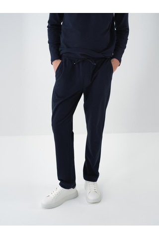 Lacivert Pamuk Dokulu Regular Fit Sweat Pantolon 380187 Lacivert