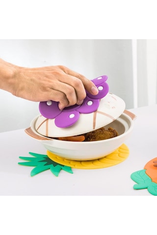 Mucit Home Çok Amaçlı Silikon Nihale Meyve Tasarımlı Isıya Dayanıklı Altlık 1 Adet Renkli