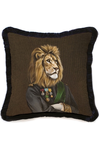 Mr. Lion Kadife Yastık/kırlent Dolgu Boncuk Elyaf Uluslararası Yıkama Ve Solmama Sertifikası Çok Renkli