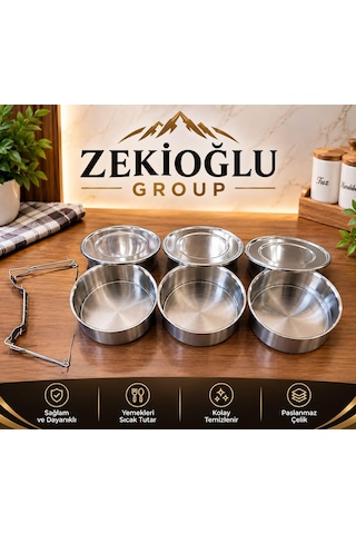 Sefer Tası No 5 Paslanmaz Çelik Yemek Kabı 3 Lü Saklama Kabı 3 Katlı Yemek Taşıma Kabı Renksiz
