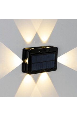 Aeron Duvar Solar Aydınlatma - 6 Ledli Sarı