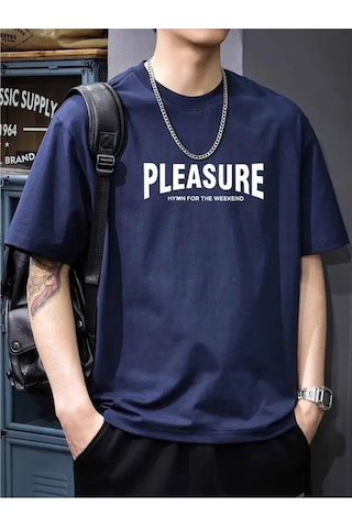 Flood Of Style Erkek Lacivert Pleasure Baskılı Oversize