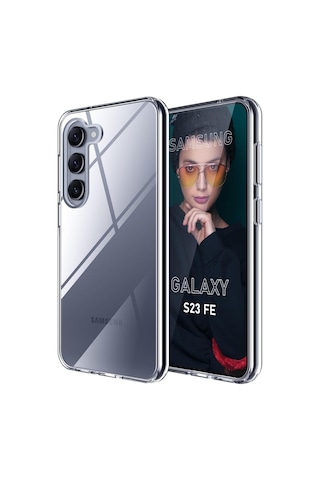Samsung Galaxy Uyumlu S23 Fe Kapak 1mm Süper Silikon Şeffaf Kılıf