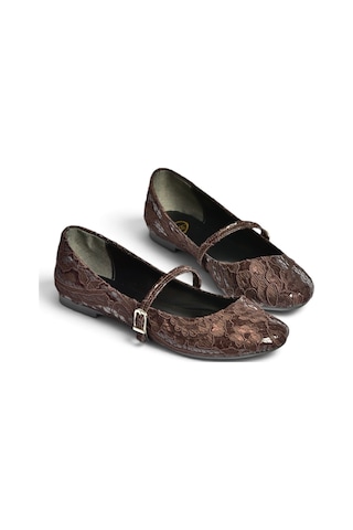 Fox Shoes Z726232704 Kahverengi Kumaş Bantlı Kadın Babet