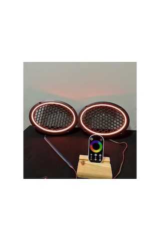 Dokunmatik Kumandalı Neon Işıklı Oval Hoparlör Kapağı 1 Takım 2 Adet 6x9