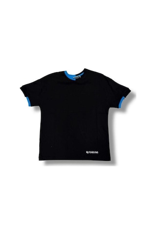 Marions Çocuk Basic Yaka Detaylı Oversize T-shirt-15955 SIYAH