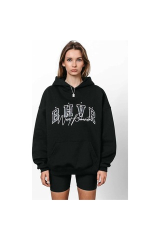 Startmore Unisex 2ip Örme Kumaş Oversize Sweatshirt siyah