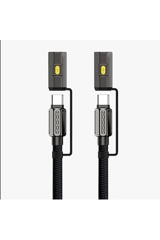 66w Usb To Type-c Led Işıklı Şarj Ve Kablosu Ip Örgülü