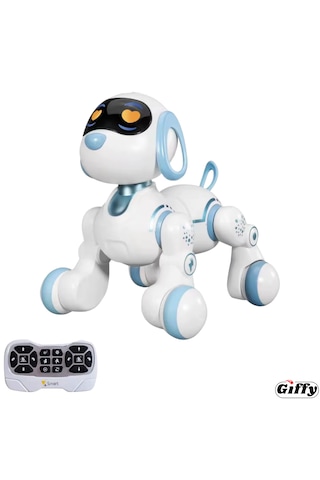 Oyuncak Full Fonksiyon Uzaktan Kumandalı El Sensörlü Şarjlı Işıklı Müzikli Dansçı Robot Köpek Beyaz
