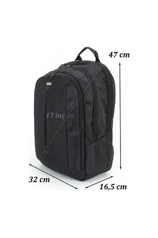 Siyah Basic 17,3 İnç Unisex Laptop Sırt Çantası Renkli Çok Renkli