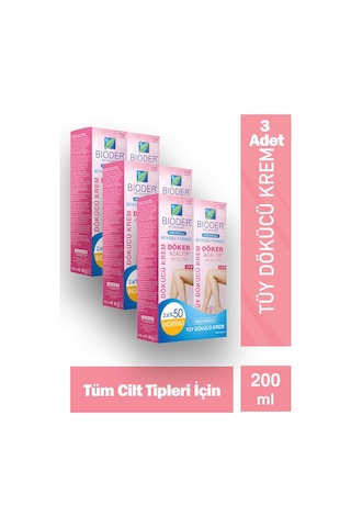 Bioder Tüy Dökücü Krem Kadınlara Özel 100 Ml - 2. Ürün %50 İndirim Etiketli 3 Adet