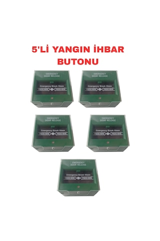 Sarkey Sr-704 Yangın İhbar Kır Bas Butonu Tekrar Kullanılabilir Yüzeye Montaj Acil Durum Alarm Butonu 5 Adet