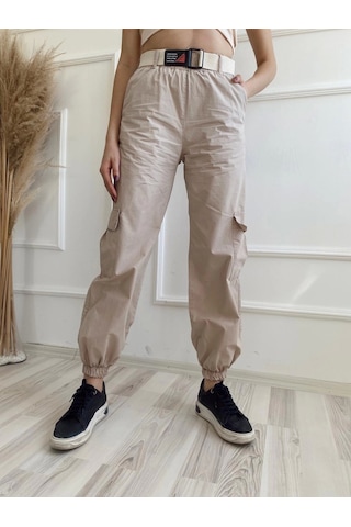 Kadın Kargo Model Pantolon Taş Rengi Sütlü Kahverengi