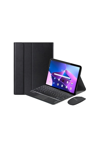 Lenovo Uyumlu Tab M10 PlusTB125FU 10.61'' BT Touchpad Klavye + Mouse + Kılıf - BKK7