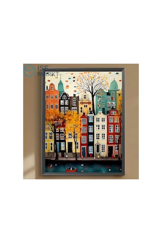 5d Dıy Elmas Boyama Seti - Amsterdam Kanal Manzarası 30x40 Cm