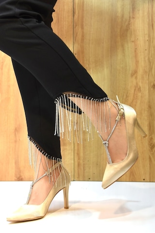 Prego Park Moda Taş Biye Detaylı Topuklu Kadın Ayakkabı Nut D8995 N Nut