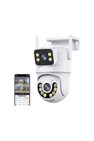 Çift Lens Wifi Ptz Kamera Otomatik Takip, Aı İnsan Algılama, Dijital Zoom,dış Mekan,360 Pan/tilt Beyaz Çift Lens Wifi Ptz Kamera Otomatik Takip, Aı İnsan Algılama, Dijital Zoom,dış Mekan,360 Pan/tilt Beyaz