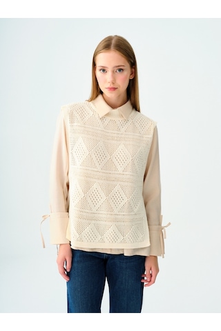 LOFT Loose Fit Kadın Kazak Ekru