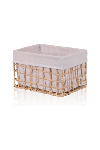 The Mia Braid Hasır Organizer Sepet Naturel 30x22x19 Cm