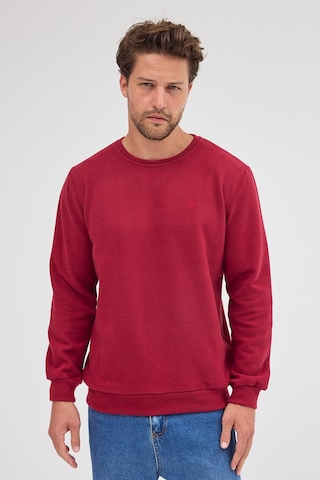 Mmetalic Erkek Bordo Standart Fit Normal Kesim Pamuklu Basic Bisiklet Yaka Sweatshirt Mtlce113-bordo Bordo