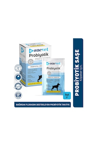Onevet Probiyotik Şase Köpekler Için Sindirmeye Yardımcı Takviye Vitamini 7 Adet 1 Gr
