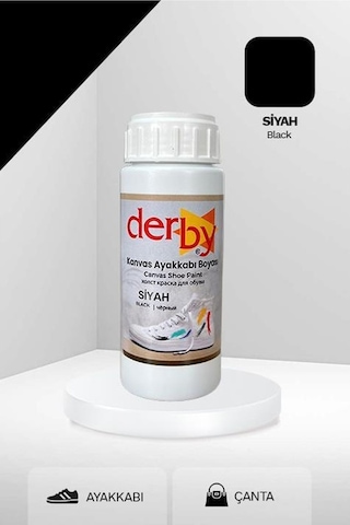 Derby Siyah Kanvas Bez Kumaş Ayakkabı Boyası 100 Ml Siyah