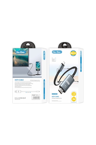 Go Des Gd-hm812 Lightning To Hdmı Kablo 2 Metre Gri