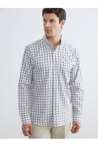 Lcwaıkıkı Classic Bej Regular Fit Ekose Gabardin Erkek Gömlek