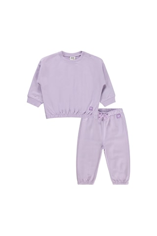 Civil Baby Kız Bebek Düz Basic Kalpli 6-18 Ay Takım - Lila