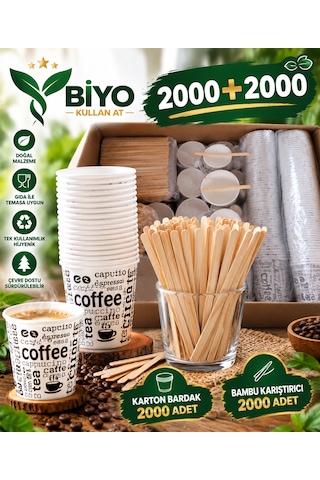 Karton Bardak 2000adetbambu Karıştırıcı 2000 Adet