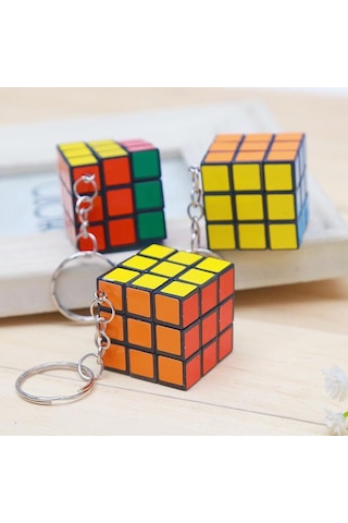 Limmy Zeka Küpü Mini Rubik Zeka Küpü Sabır Küpü Anahtarlık 3 x 3 CM 1 Adet